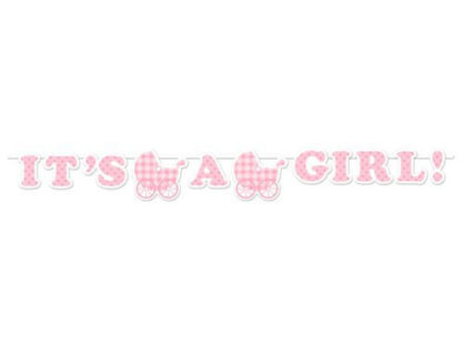 Its A Girl Ribbon Banner 5.5ft/ 1.67 m