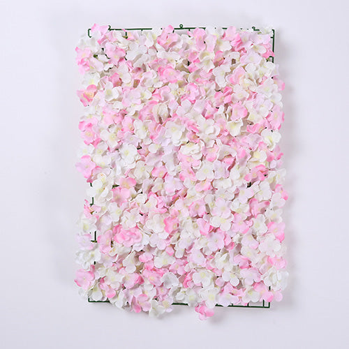 Ivory & Pink Hydrangea Flower Wall Panel - (40 x 60cm)