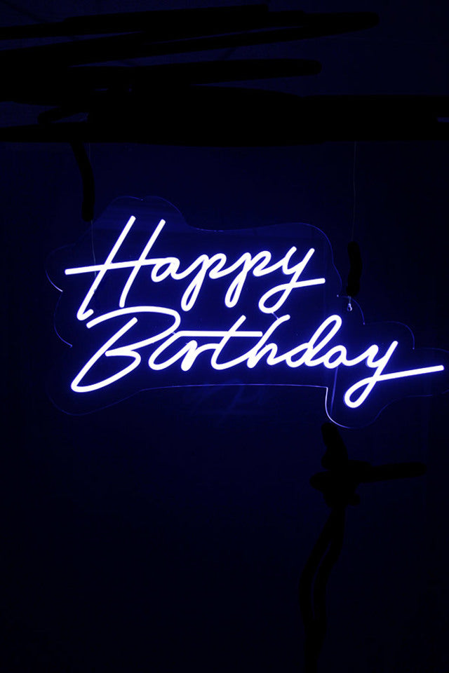 White Neon LED 'Happy Birthday' Sign - 90 x 46.2cm