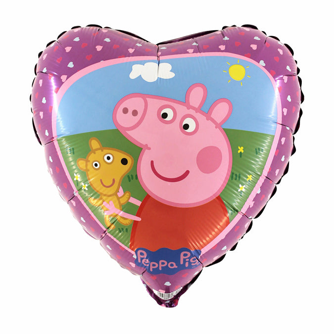 Peppa Pig & Teddy Heart Balloon - 18" Foil