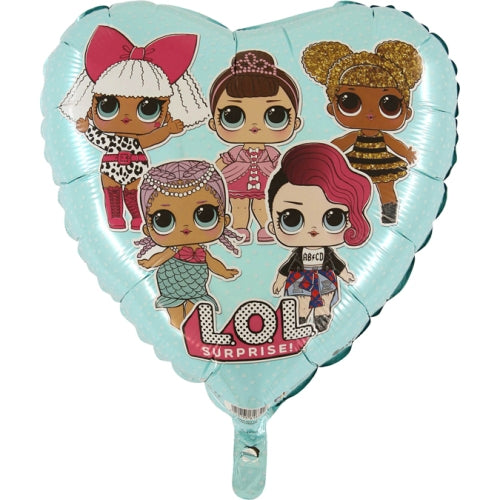 LOL Suprise Tiffany Heart Balloon - 18" Foil