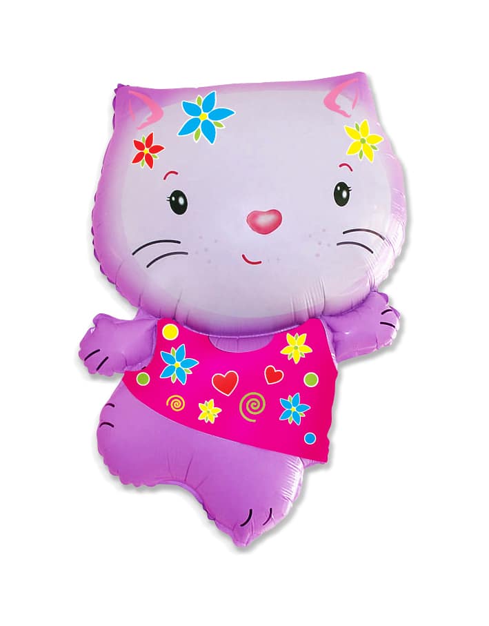 Little Flower Cat Supershape Balloon - Foil