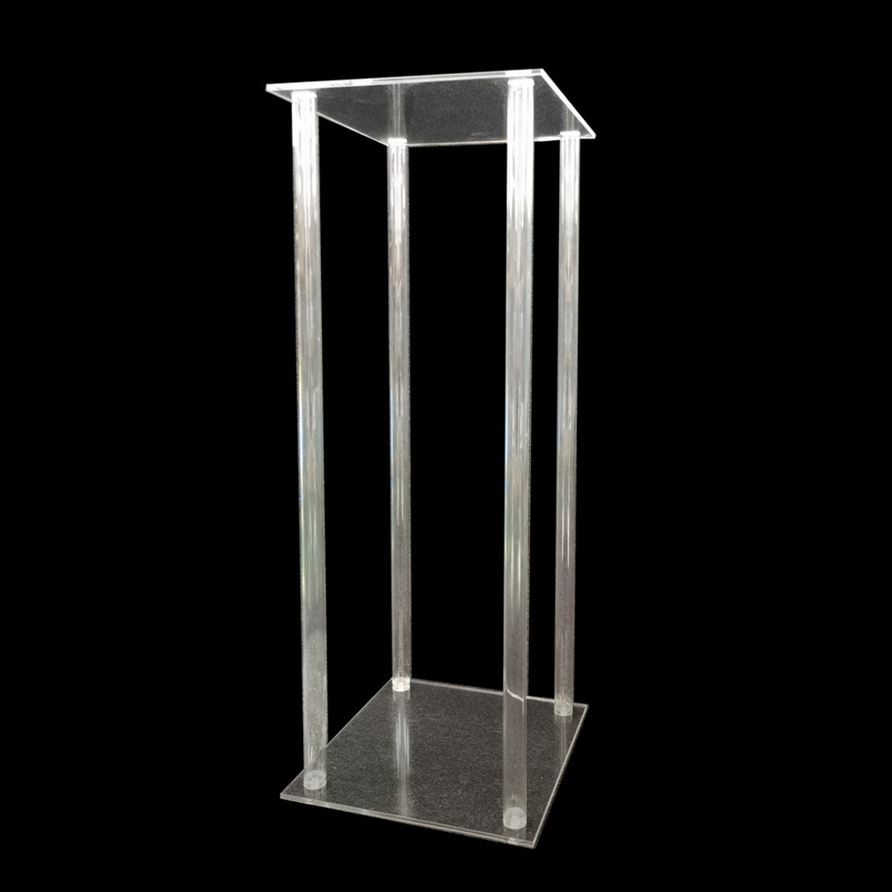 ACRYLIC TABLE STAND CLEAR - 30 X 30 X 80 cm