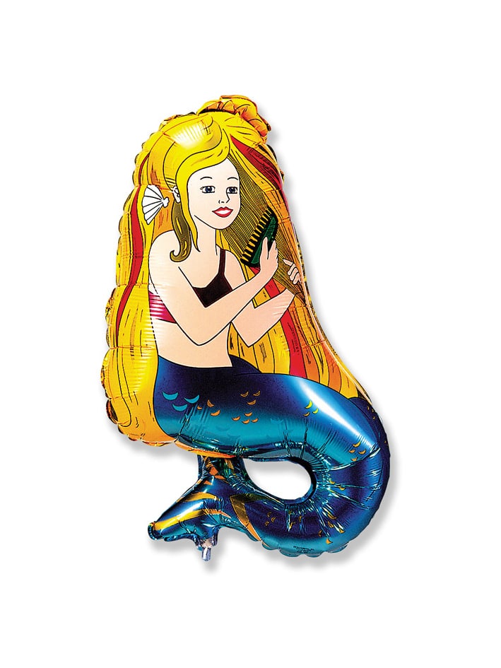 Blonde Hair Mermaid Supershape Balloon - Foil