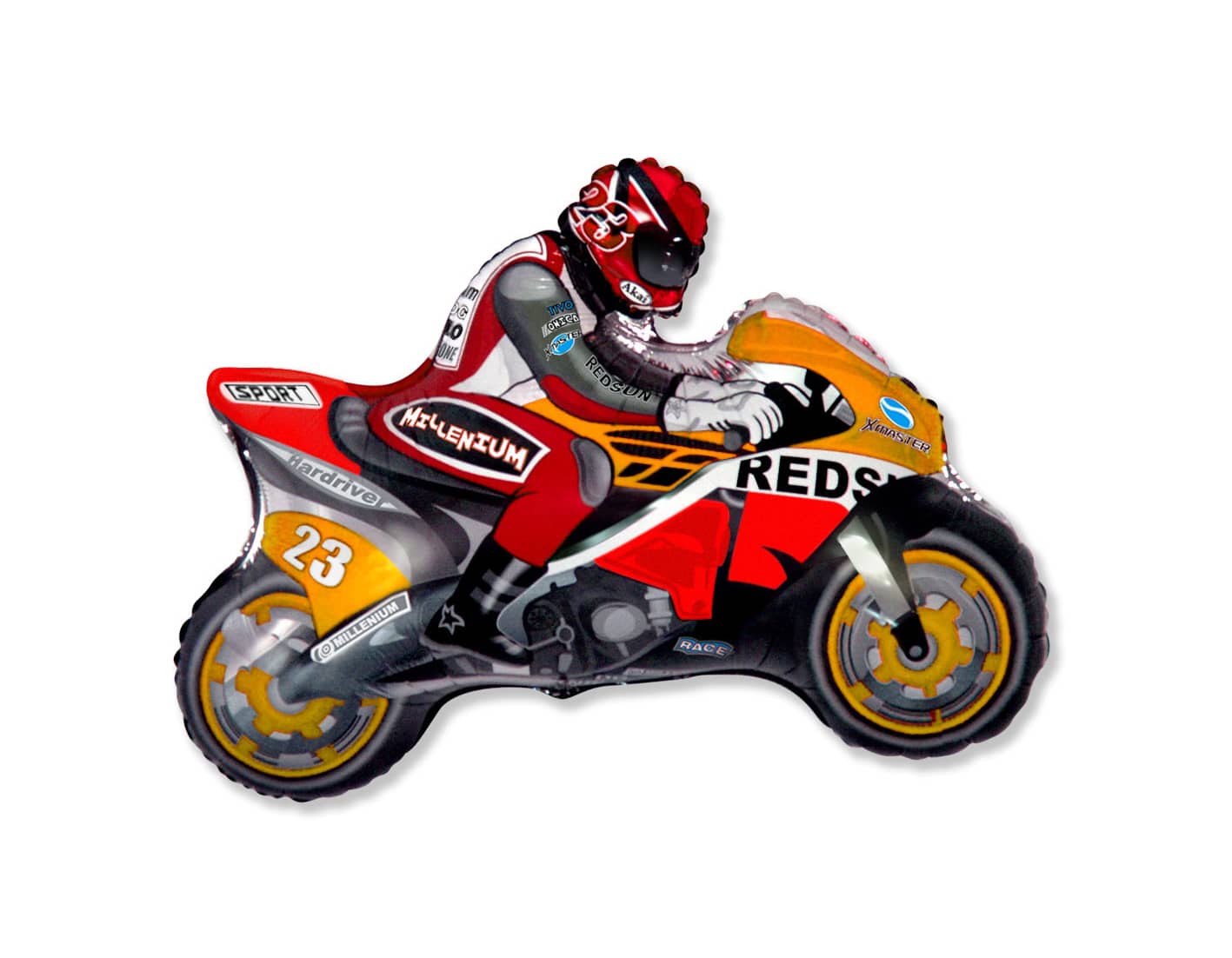 Red Motorbike Racing Millenium Supershape Balloon - Foil