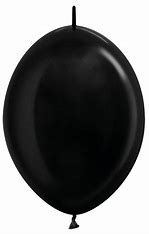 Metallic Pearl Black Link-O-Loon Balloons - 6" Latex (100ct)