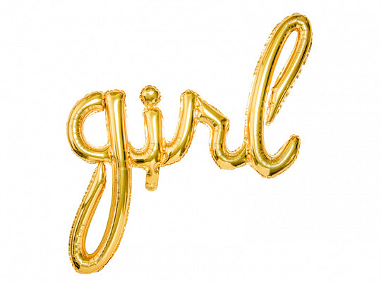 Gold Girl Phrase Script Shape Balloon - Foil