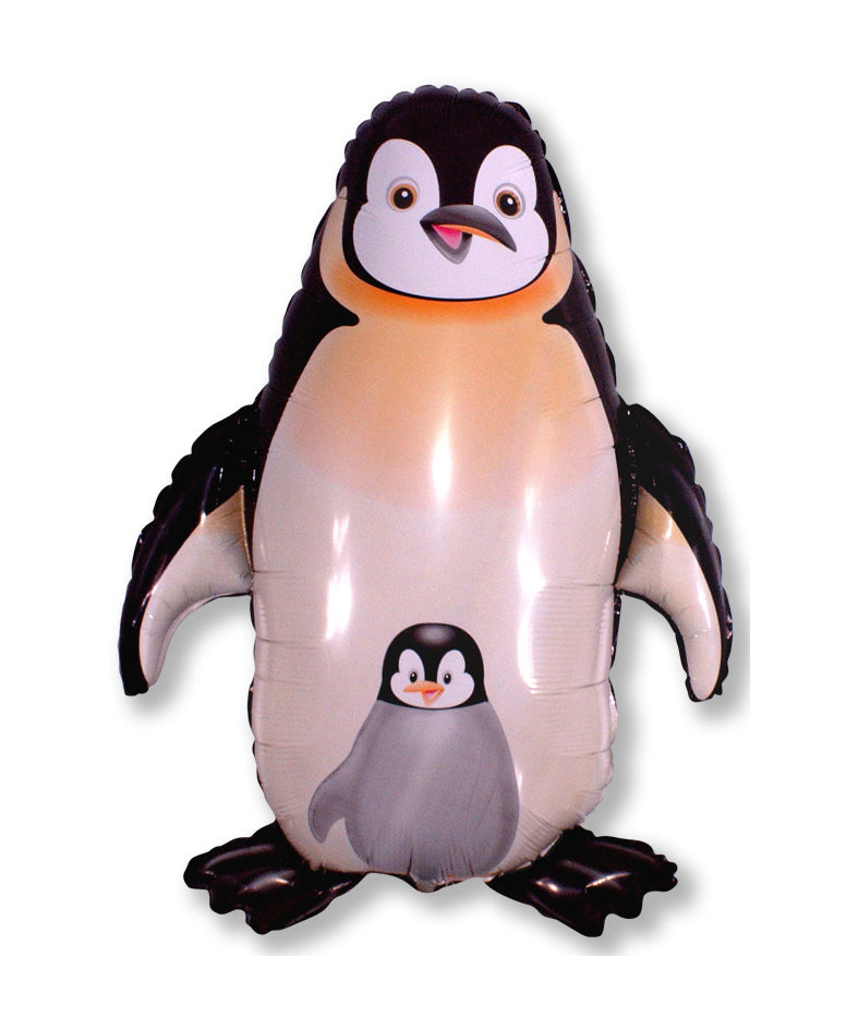 Black Penguin with Baby Supershape Balloon - Foil