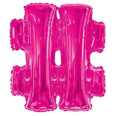 Pink Symbol '#' Balloon - 34" Foil