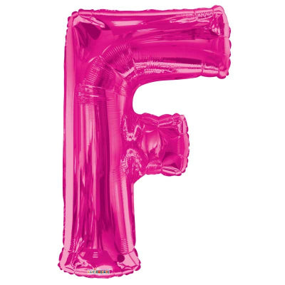 Pink Letter 'F' Balloon - 34" Foil