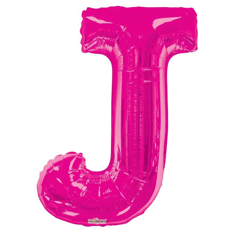 Pink Letter 'J' Balloon - 34" Foil