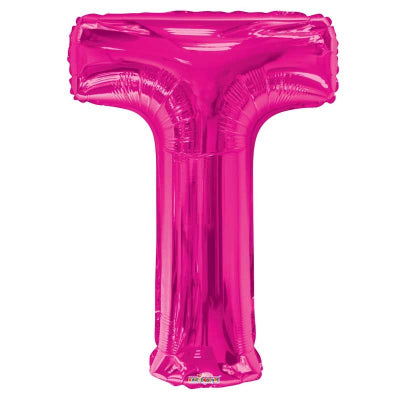 Pink Letter 'T' Balloon - 34" Foil