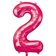 Pink Number 2 Balloon - 34" Foil