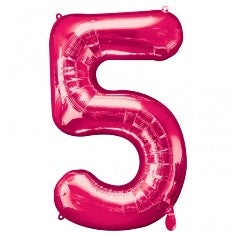 Pink Number 5 Balloon - 34" Foil