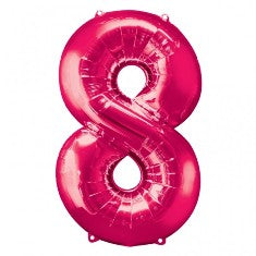 Pink Number 8 Balloon - 34" Foil