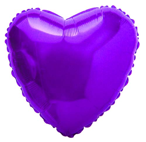 Violet Metallic Heart Balloon - 32" Foil
