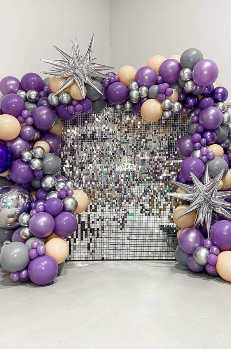 Square Sequin Backdrop 07 Silver - (30x30cm) 24 Pack