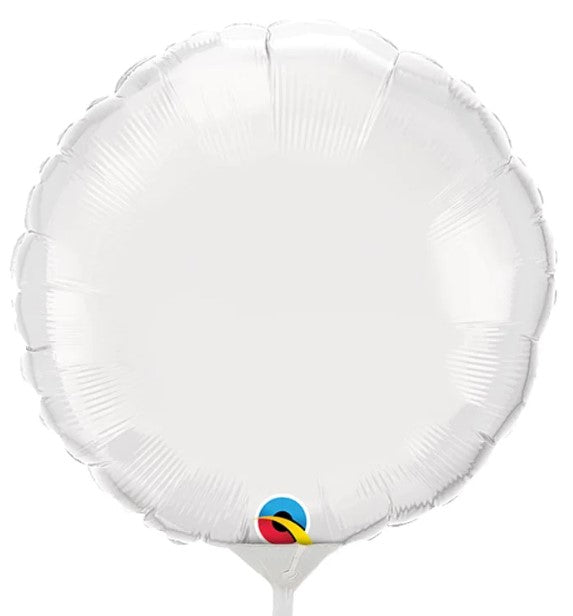 White Round Mini Shape Balloon – 9″ Foil