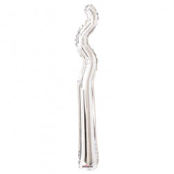 Silver Curly Zig Zag Shape Balloon - Foil