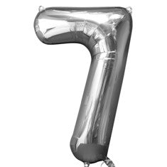 Silver Number 7 Balloon - 34" Foil