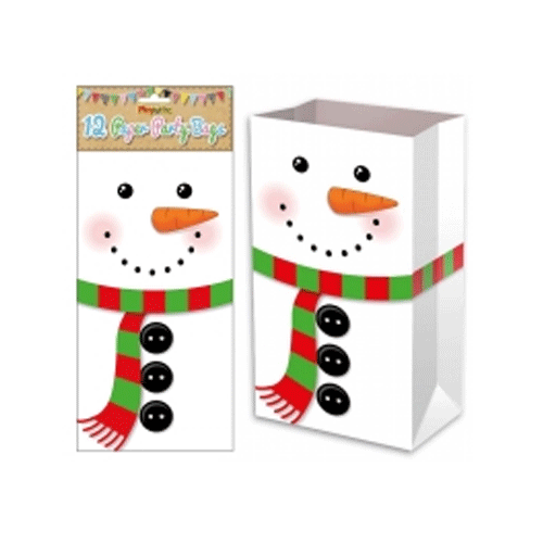 Snowman Paper Party Bags - (12ct)