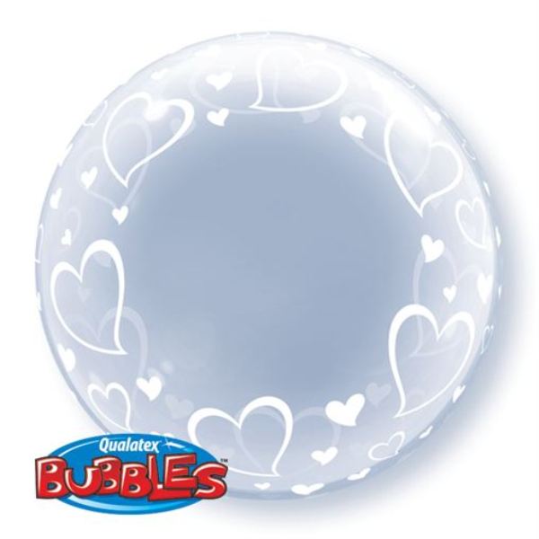 Stylish Hearts Deco Bubble Balloon - 24″ Bubble