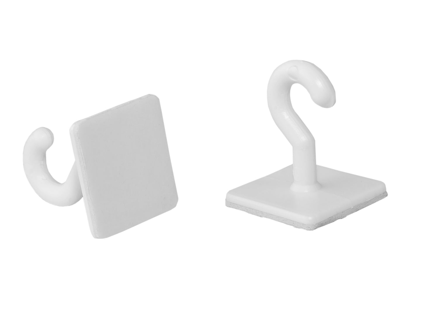 Self-adhesive hooks, plastic - (20ct)