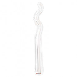 White Curly Zig Zag Shape Balloon - Foil