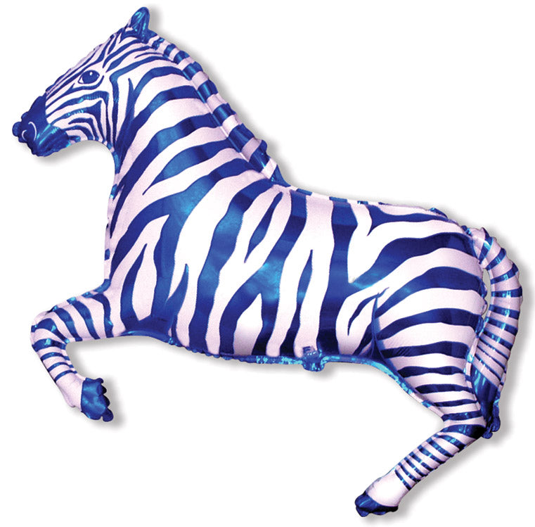 Blue Zebra Supershape Balloon - Foil