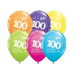 Age 100 Tropical Balloons - 11" Latex (6ct)