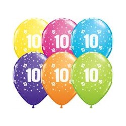 Age 10 Tropical Balloons - 11" Latex (6ct)