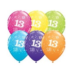 Age 13 Tropical Balloons - 11" Latex (6ct)