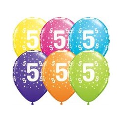 Age 5 Tropical Balloons - 11" Latex (6ct)