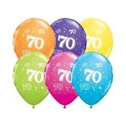 Age 70 Tropical Balloons - 11" Latex (6ct)