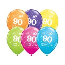 Age 90 Tropical Balloons - 11" Latex (6ct)