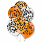 Animal Print Mix Latex Balloons 11"/27.5cm - 1 PKG/6