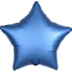 Azure Satin Luxe Star Balloon - 18" Foil