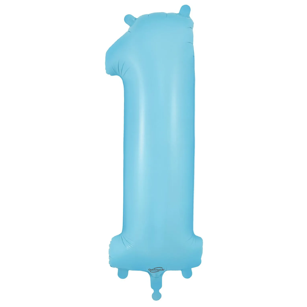 Matt Blue Number 1 Balloon - 34" Foil