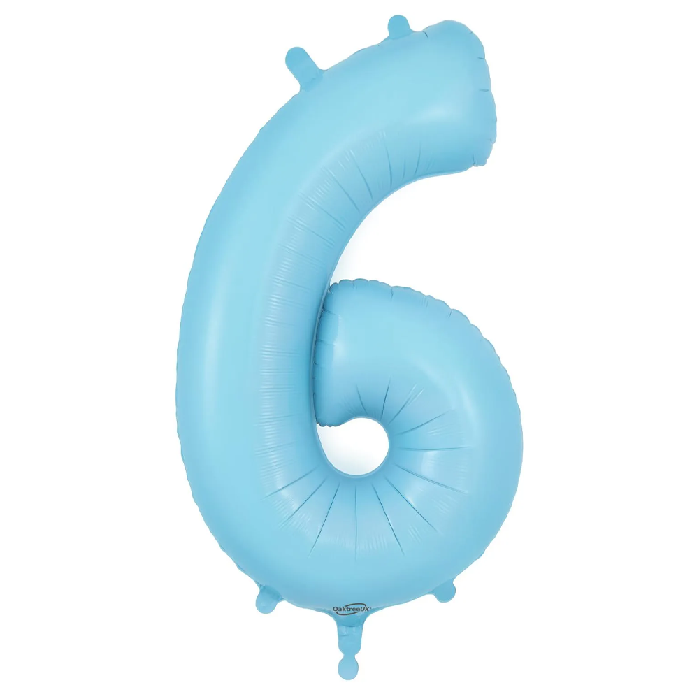 Matt Blue Number 6 Balloon - 34" Foil