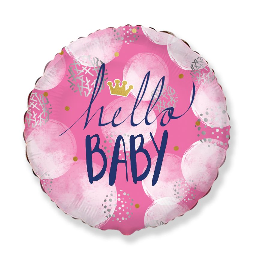 Hello Baby Girl Balloon - 18" Foil
