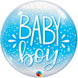 Baby Boy Blue & Confetti Dots - 22" Bubble