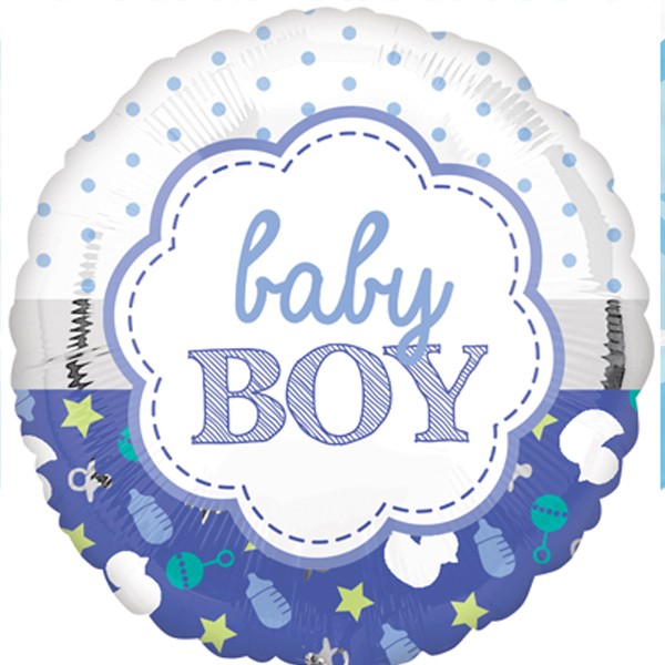 Baby Boy Scallop Balloon - 18" Foil
