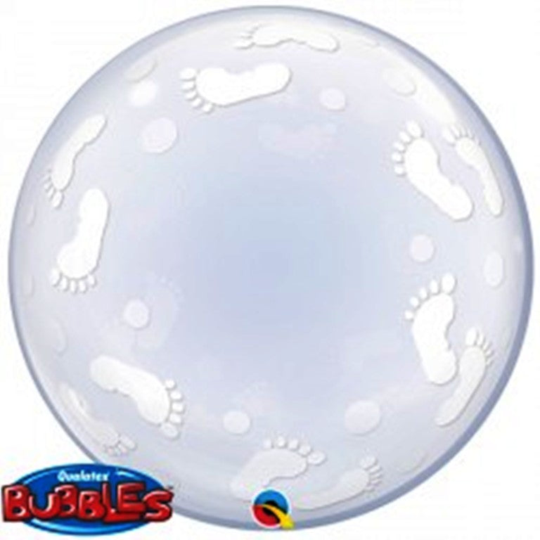 Baby Footprints Deco Bubble Balloon - 24″ Bubble