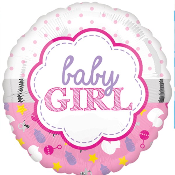 Baby Girl Scallop Balloon - 18" Foil