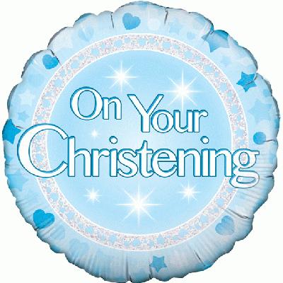 On Your Christening Boy Balloon - 18" Foil