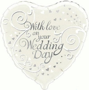 With Love On Your Wedding Day Balloon - 18" Foil