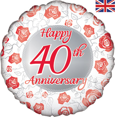 Happy 40th Anniversary Balloon - 18" Foil