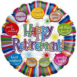Happy Retirement Speech Bubbles Balloon - 18" Foil