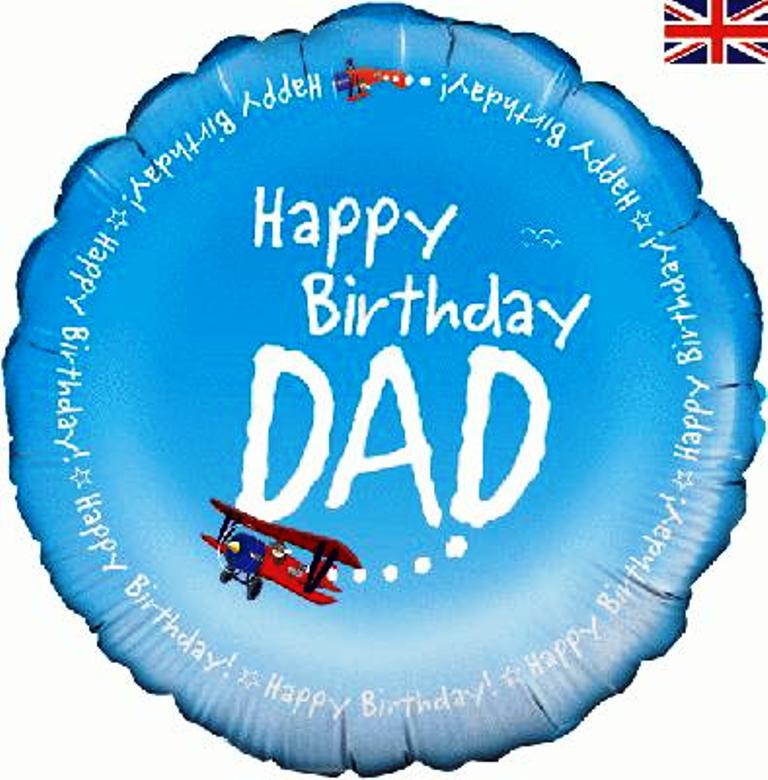 Happy Birthday Dad Aeroplane Balloon - 18" Foil