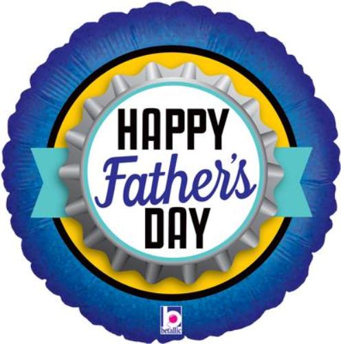 Father's Day Bottle Cap Balloon - 18" Foil Unpackaged